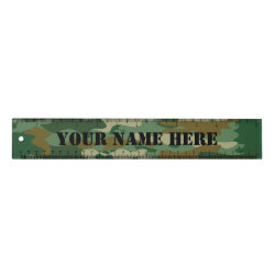 Custom green army camo 12 inch ruler for school