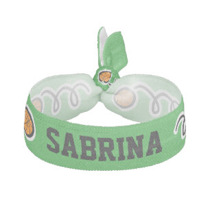 Custom green basketball hair tie with custom name