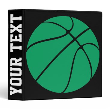 Custom Green Basketball Playbook Binder