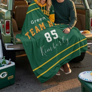 Custom Green Bay Football Personalized Sherpa Blanket