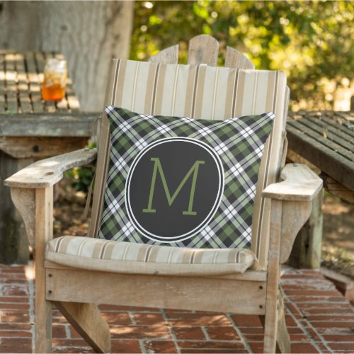 Custom Green Black Buffalo Lumberjack Tartan Outdoor Pillow