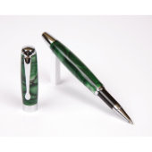 Custom Green & Black Promotional Rollerball Pen (3/4)