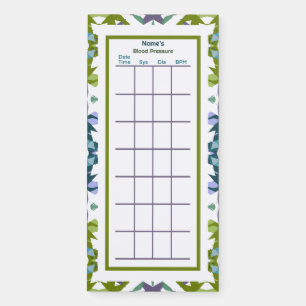 Custom Green Blood Pressure BPM Monitor Tracker Magnetic Notepad