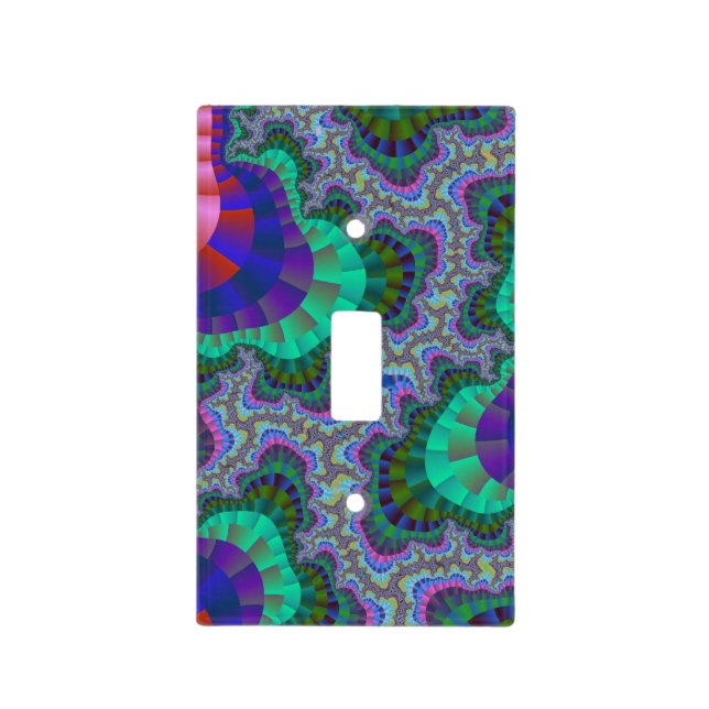 Custom Green Blue Gear Light Switch Cover (Front)