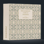 Custom Green Botanical Vintage Family Photo Album 3 Ring Binder<br><div class="desc">This photo album features a timeless botanical pattern with soft green and blush tones and a personalized family name on the cover. Designed for organizing family photos, this style feels calm, traditional, and suitable for long-term keepsakes. Ideal for family memories, annual photo collections, and milestone albums displayed on shelves or...</div>