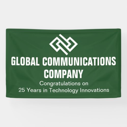 Custom Green Business Anniversary Party Company Banner