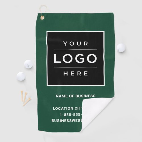 Custom Green Business Logo Company Branded Golf Towel
