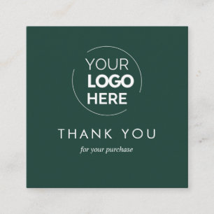 Custom Green Business Logo QR Code Thank You Discount Card