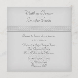 Custom Green Celtic Knot Square Wedding Invitation