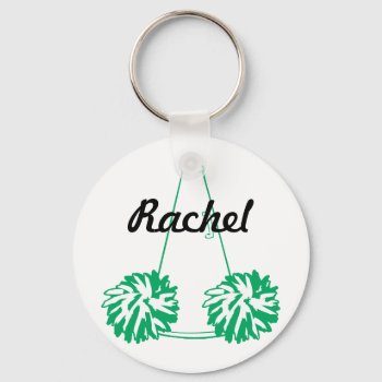 Custom Green Cheerleading Key Chain by RelevantTees at Zazzle