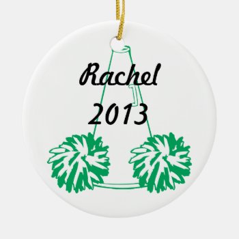 Custom Green Cheerleading Ornament by RelevantTees at Zazzle