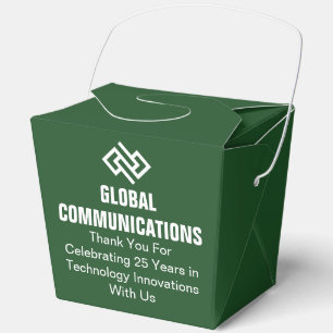 Custom Green Company Anniversary Party Fortune Favor Boxes