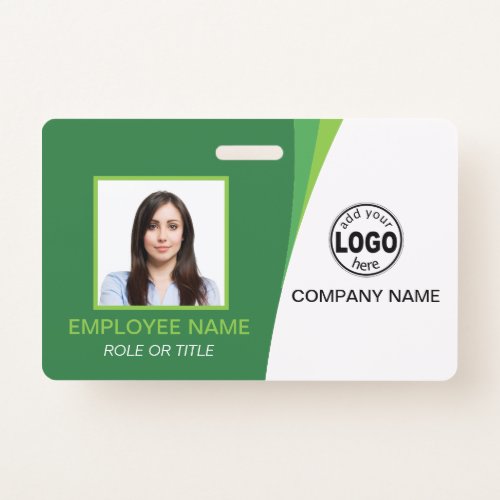 Custom Green Corporate Employee Photo Name Tags Ba Badge