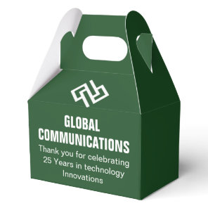 Custom Green Cyber Business Anniversary Party Favor Boxes
