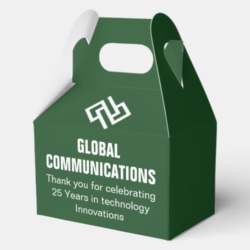 Custom Green Cyber Business Anniversary Party Favor Boxes