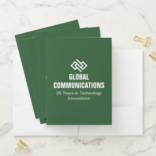 Custom Green Cyber Technology Company Pocket Folder