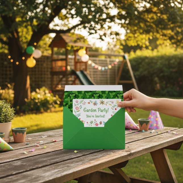 Custom Green Envelope with Strawberry Leaves Liner (Creator Uploaded)