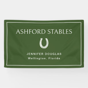 Custom Green Equestrian Stall Horse Show  Banner
