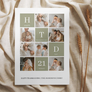 Custom Green Family Photo Collage Thanksgiving