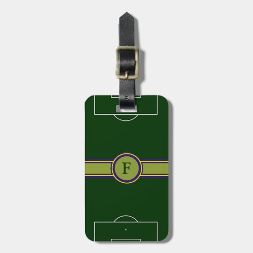 custom green football stadium luggage tag