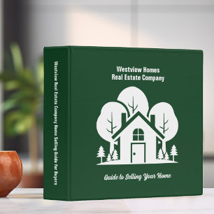 Custom Green Forest House Real Estate Company 3 Ring Binder