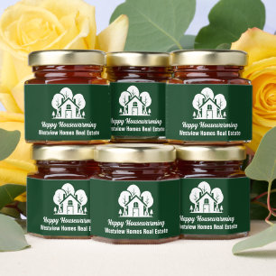 Custom Green Forest House Real Estate Company Honey Jar Favors