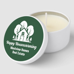 Custom Green Forest House Real Estate Company Mini Candle Favors