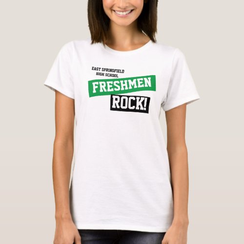 Custom Green Freshman High School Class  T_Shirt