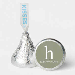 Custom Green Gender Neutral Baby Shower Monogram Hershey®'s Kisses®