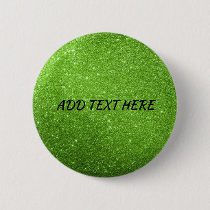 Custom Green Glitter Button