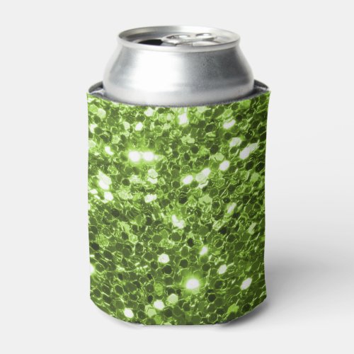 Custom Green Glitter Can Cooler