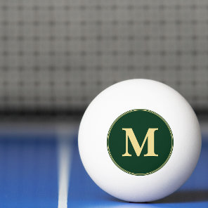 Custom Green Gold Monogrammed Table Tennis Beer Ping Pong Ball