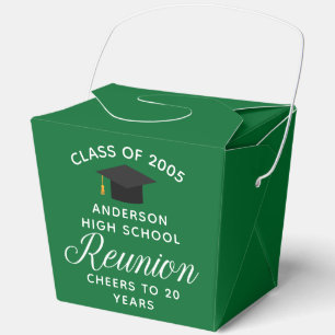 Custom Green High School Reunion Party Fortune Favor Boxes