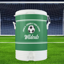 Custom Green High School Soccer Team Beverage Cooler