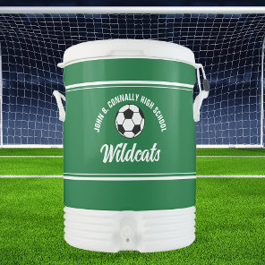 Custom Green High School Soccer Team Beverage Cooler