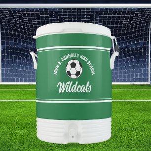 Custom Green High School Soccer Team Beverage Cooler