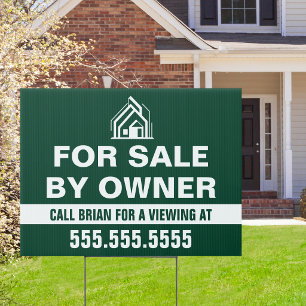 Custom Green House For Sale by Owner Yard Sign