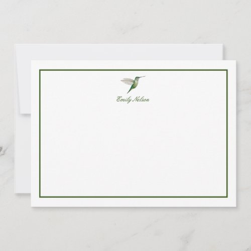 Custom Green Hummingbird Note Card