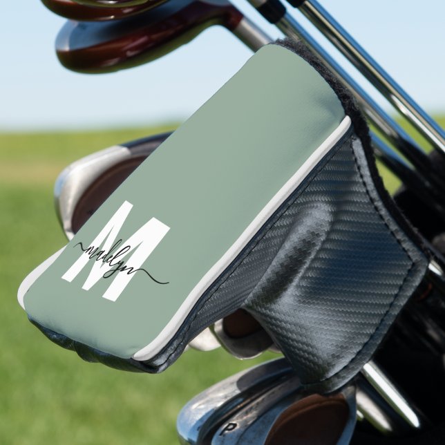 Custom Green Initial Name Monogram Golf Head Cover (Custom Green Initial Name Monogram Golf Head Cover)