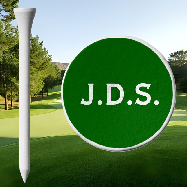 Custom Green Initials Monogram Personalized Golf Tees (Creator Uploaded)