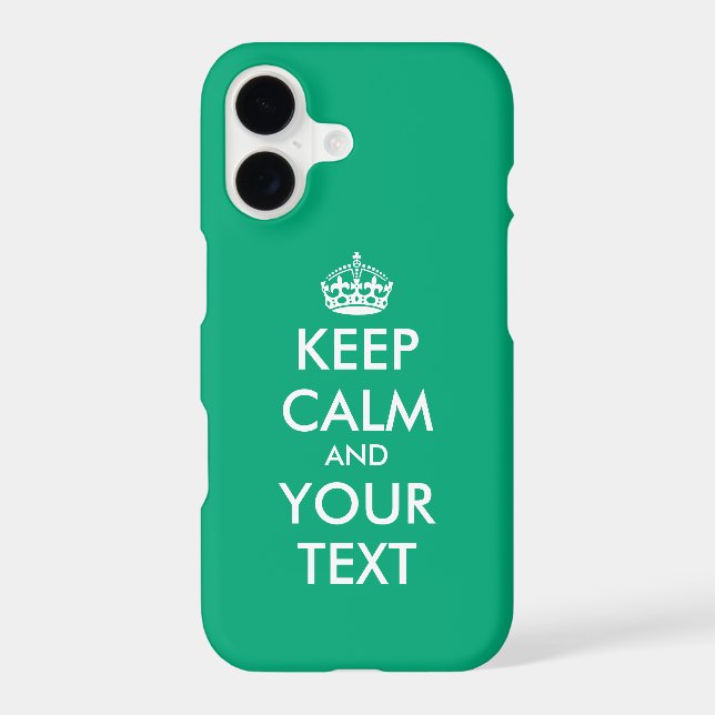 Custom green Keep Calm and Carry On Case-Mate iPhone Case (Back)