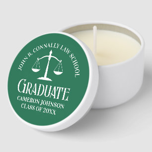 Custom Green Law School Graduation Party Mini Candle Favors