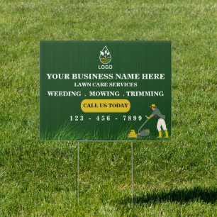 Custom Green Lawn Care Services Yard Sign