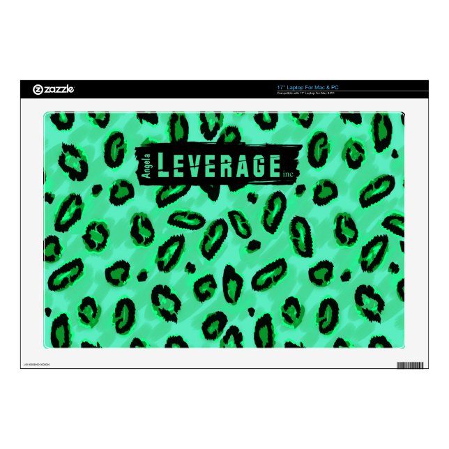 Custom Green Leopard 17" Laptop Skin (Product)