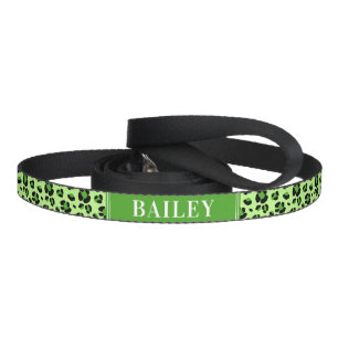Custom Green Leopard Dog Leash