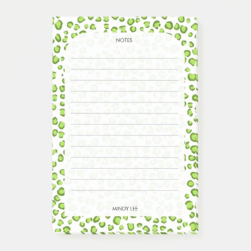 CUSTOM Green Leopard Grocery Shopping To_Do List  Post_it Notes