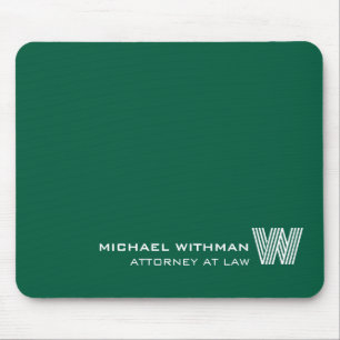 Custom GREEN Monogram, Name & Profession Mouse Pad