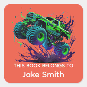 Custom Green Monster Truck Sticker for Kids