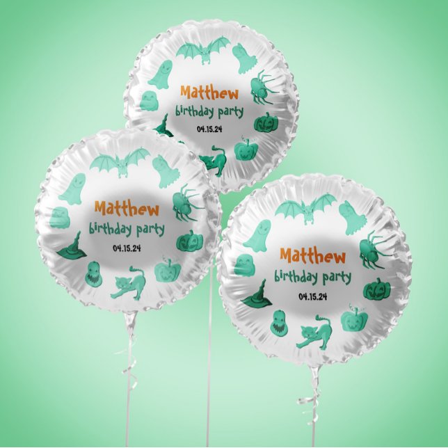 Custom Green & orange Halloween birthday party  Balloon (Custom Green & orange Halloween birthday party Balloon
)