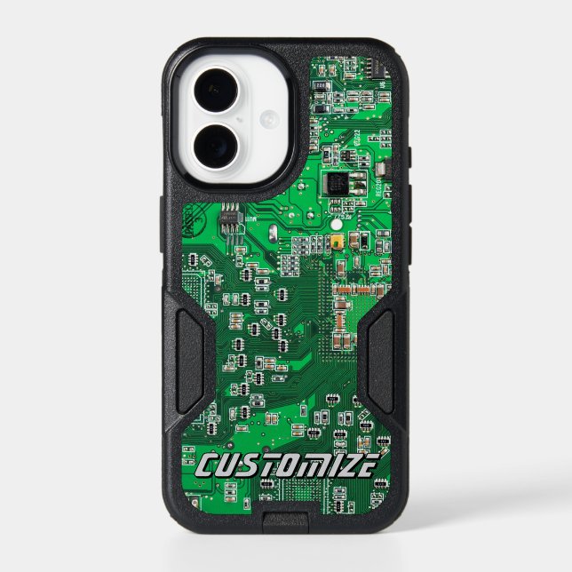 Custom Green PCB Circuit Board for IT Pros 2 Otterbox iPhone Case (Back)